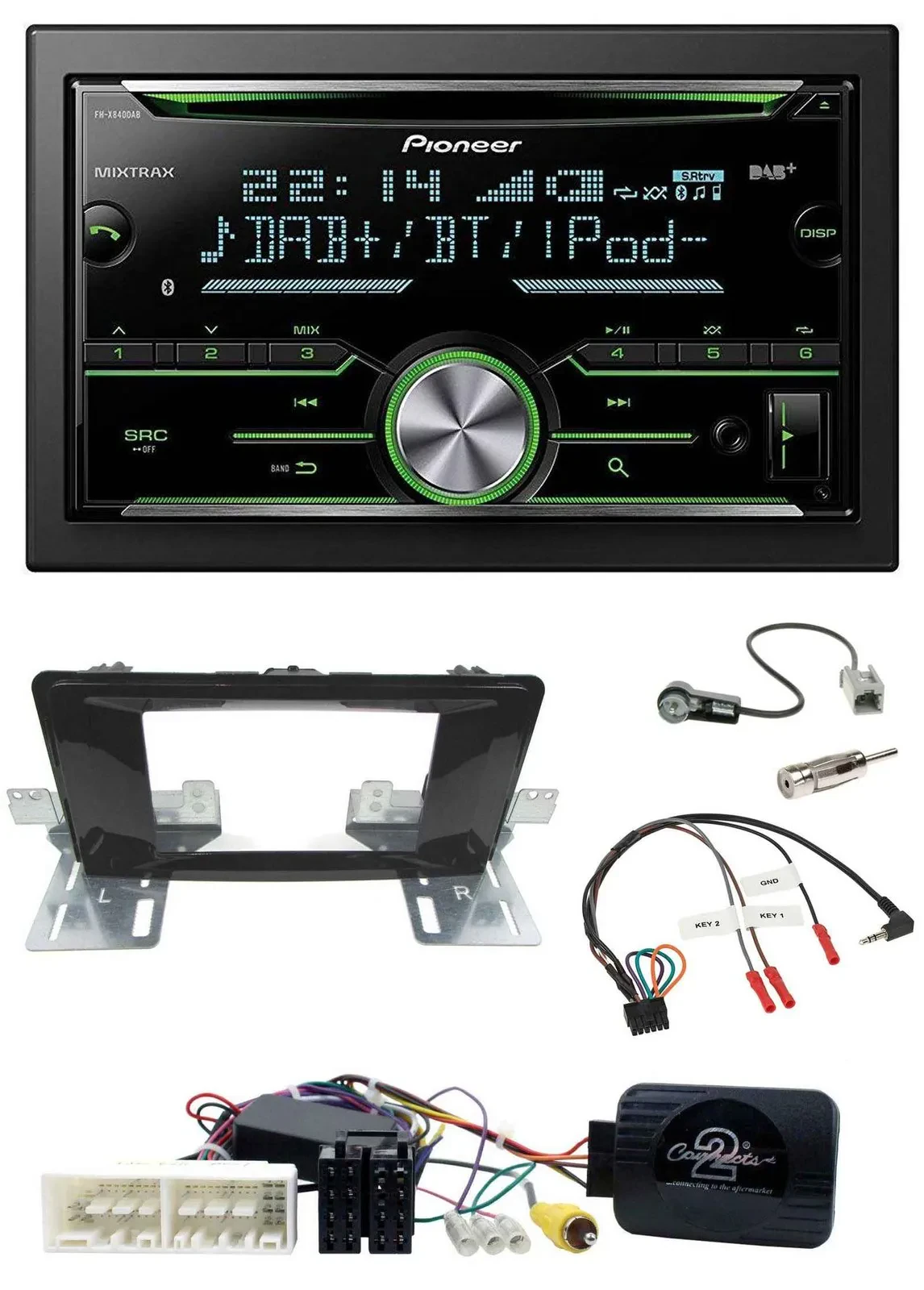 Pioneer Bluetooth Lenkrad DAB 2DIN USB CD Autoradio für Hyundai H 350 ab 2016