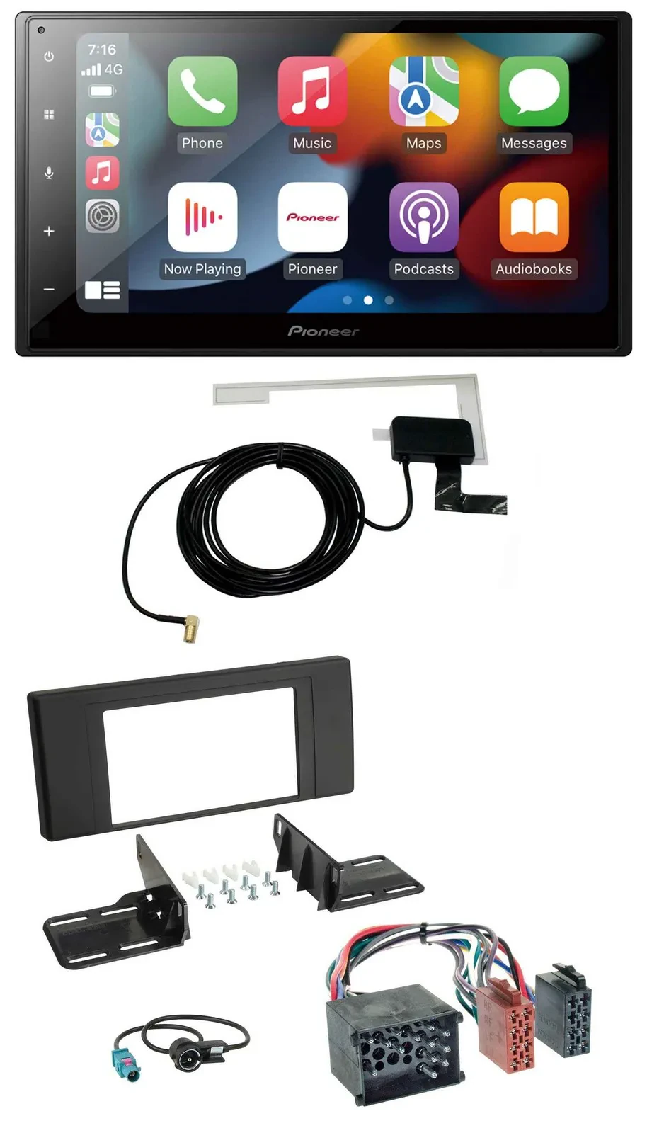 Автомагнитола для BMW X5 Pioneer 2DIN, MP3, USB, Bluetooth, DAB (E53, 2000–2002)