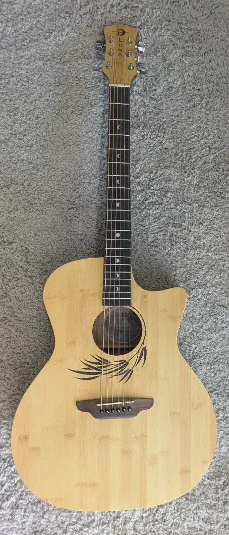 Luna WL Bamboo Grand Auditorium Satin Finish Acoustic/Electric Guitar