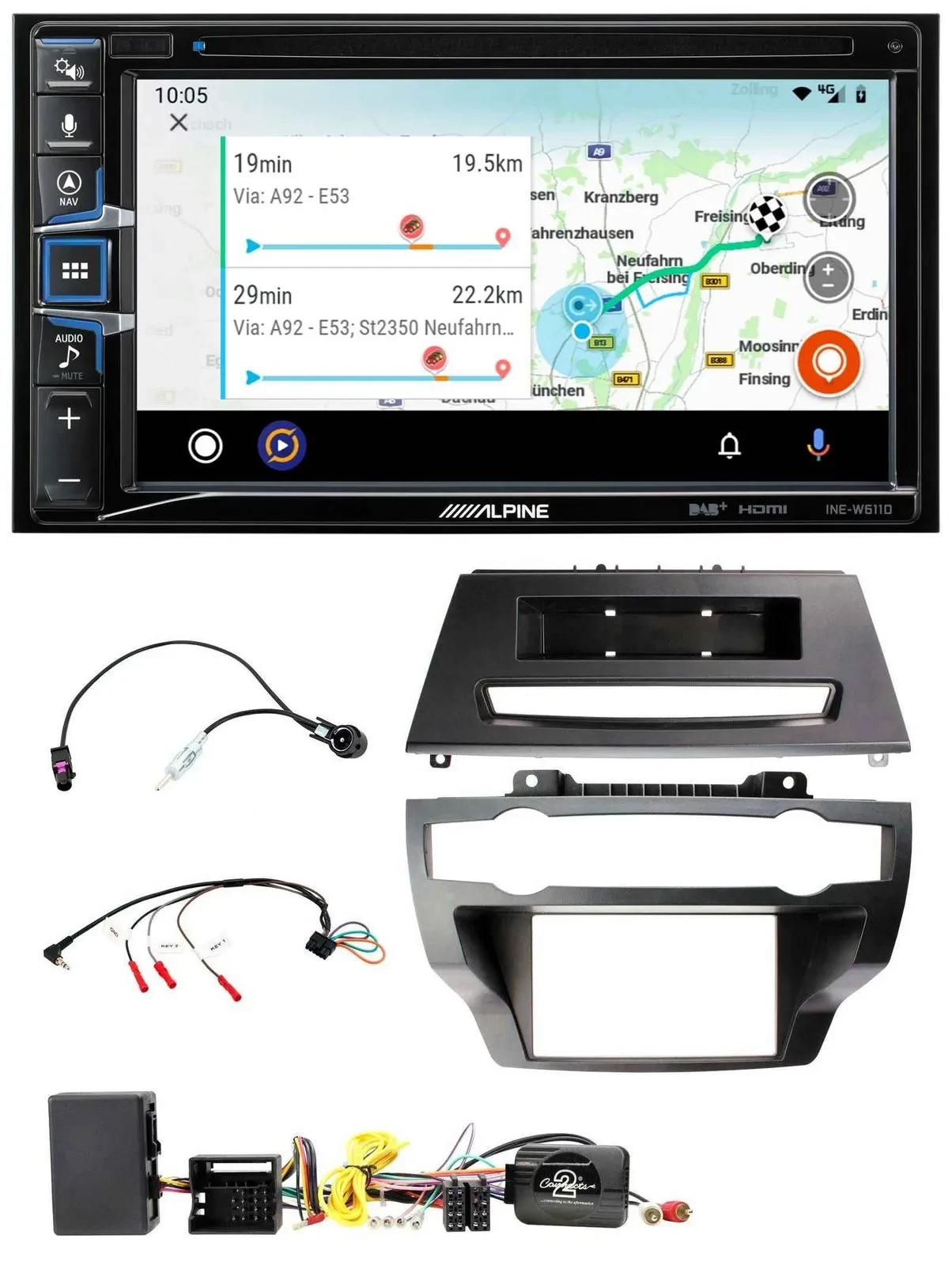 Alpine Bluetooth TMC USB DAB 2DIN Lenkrad Navigation für BMW X5 X6 E70 E71 07-13