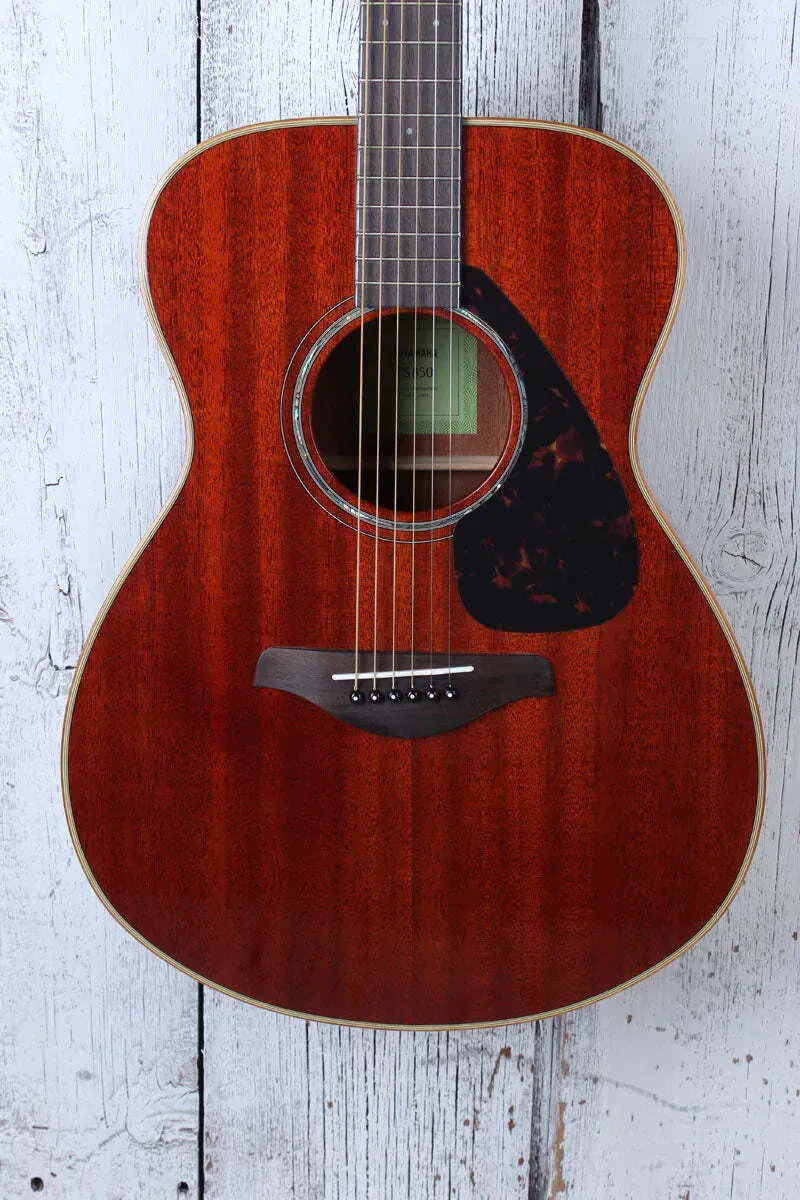 Yamaha FS850 Concert Body Acoustic Guitar Solid Mahogany Top Natural Gloss