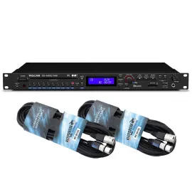 Tascam Medien-Player CD400UDAB USB Bluetooth CD-Player mit 2x XLR-Kabel
