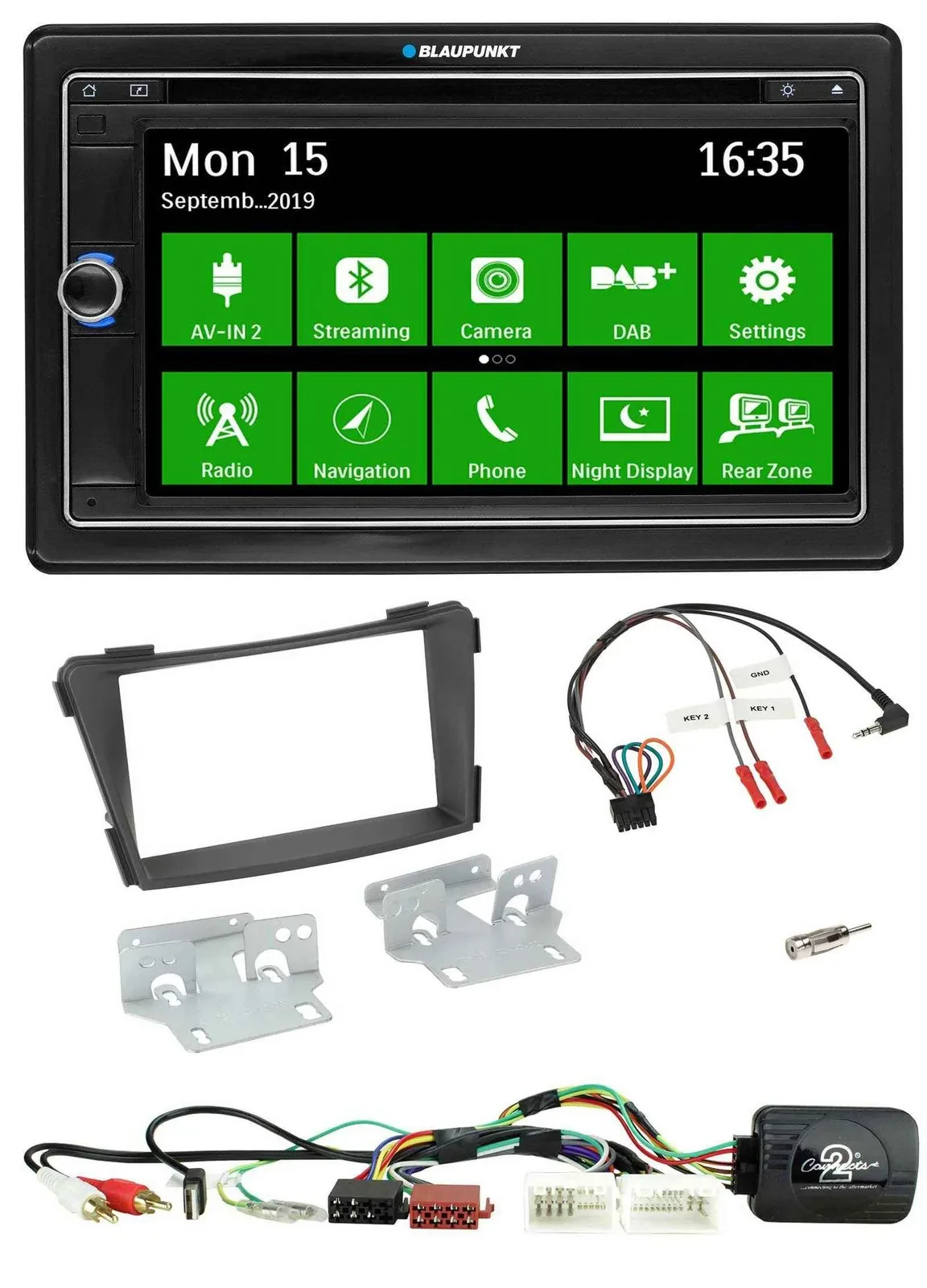 Blaupunkt Bluetooth 2DIN Lenkrad DAB USB TMC Navigation für Hyundai i40 11-19 AU