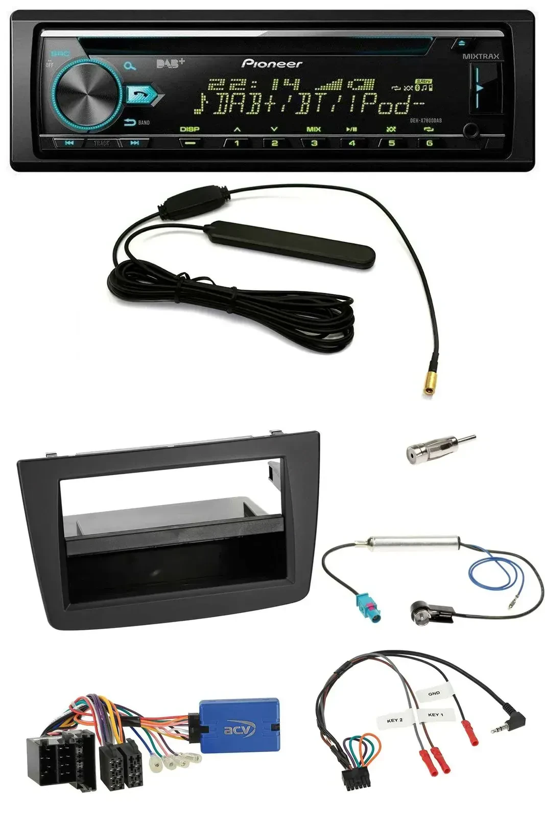 Автомагнитола Pioneer CD/MP3, DAB, USB для Alfa Romeo Mito 2013–2018 (поддержка управления на руле)