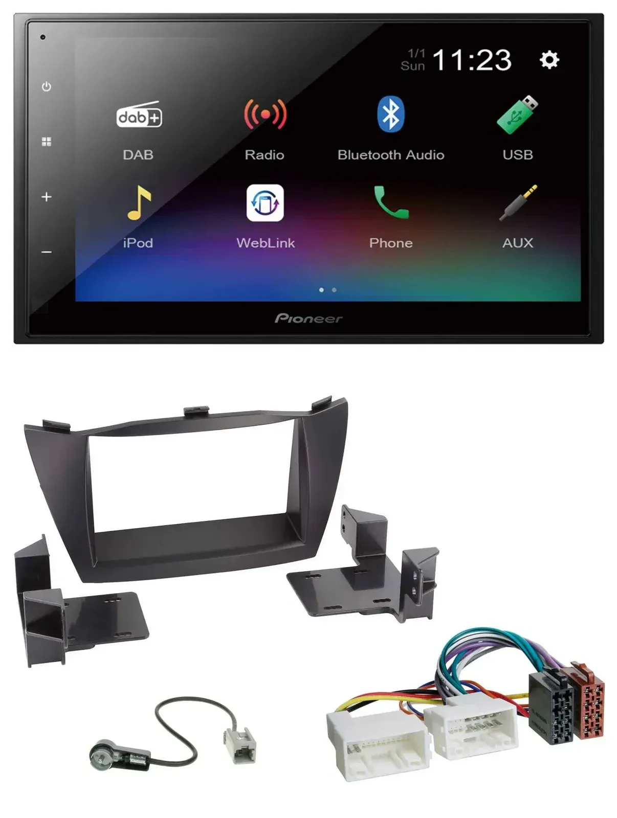 Автомагнитола для Hyundai Tucson 2010–2015 Pioneer 2DIN, USB, Bluetooth, DAB, MP3