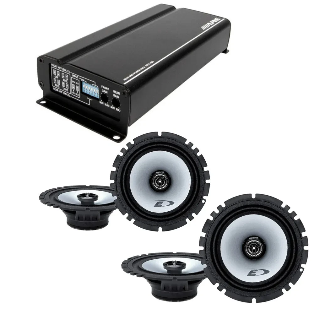 Alpine KTA-450 200W RMS Series 4-Channel Amplifier + (4) 6.5" Coaxial Speakers