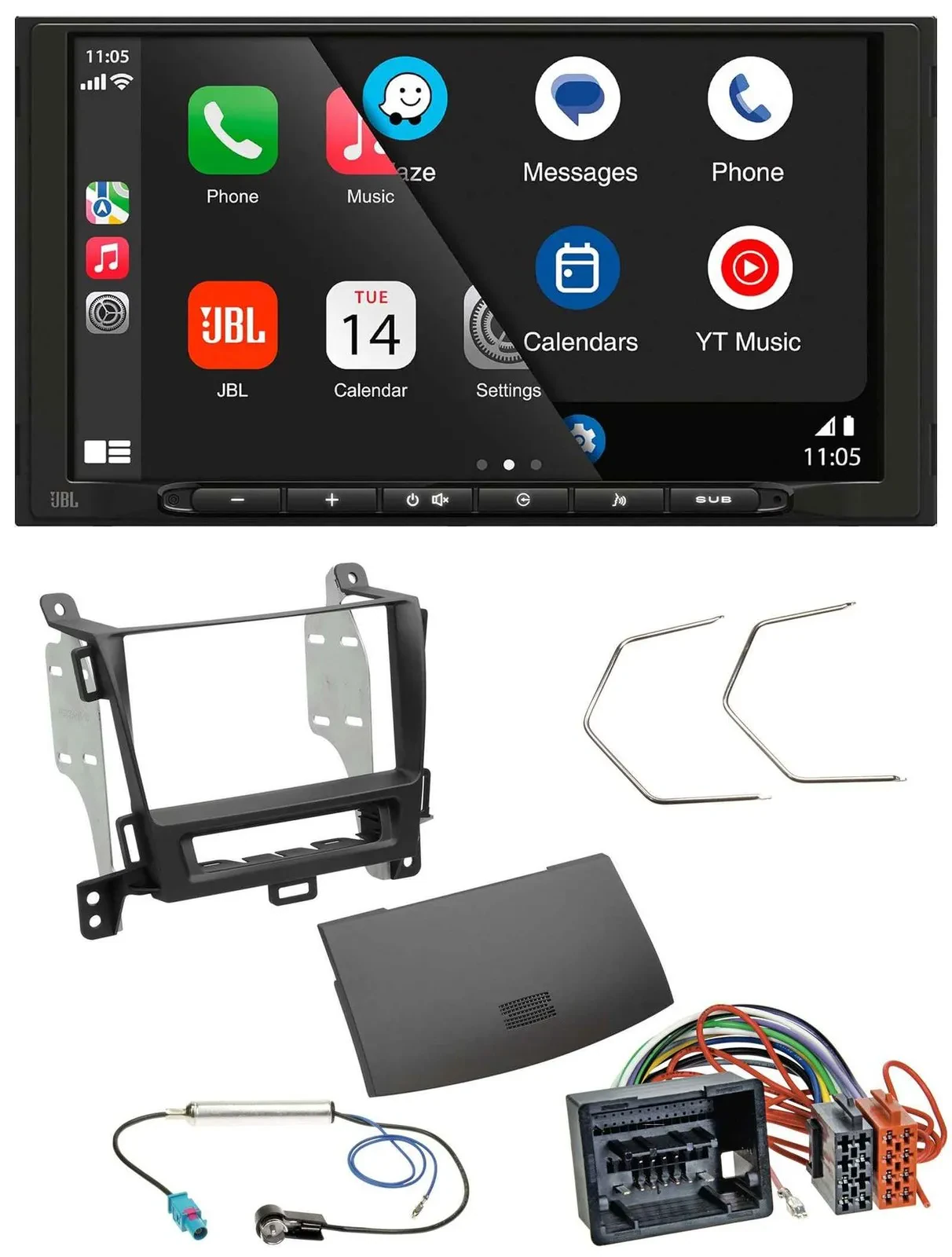 JBL USB 2DIN MP3 Bluetooth AUX Autoradio für Opel Zafira ab 12 jet black