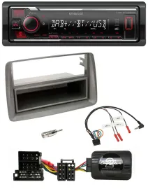 Автомагнитола Kenwood Bluetooth, USB, DAB для Alfa Romeo GT/147, карман (серебристый)