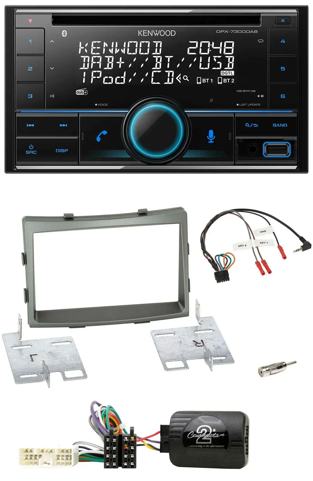 Kenwood CD 2DIN DAB USB Lenkrad Bluetooth Autoradio für SSangYong Rodius ab 2013