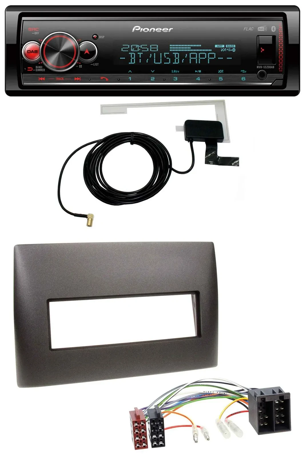 Pioneer Bluetooth DAB USB MP3 Autoradio für Fiat Stilo (192, 2001-2008)