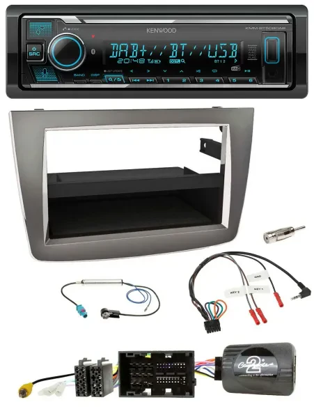Kenwood Bluetooth Lenkrad DAB USB Autoradio für Alfa Mito 2014-2018 955 silber