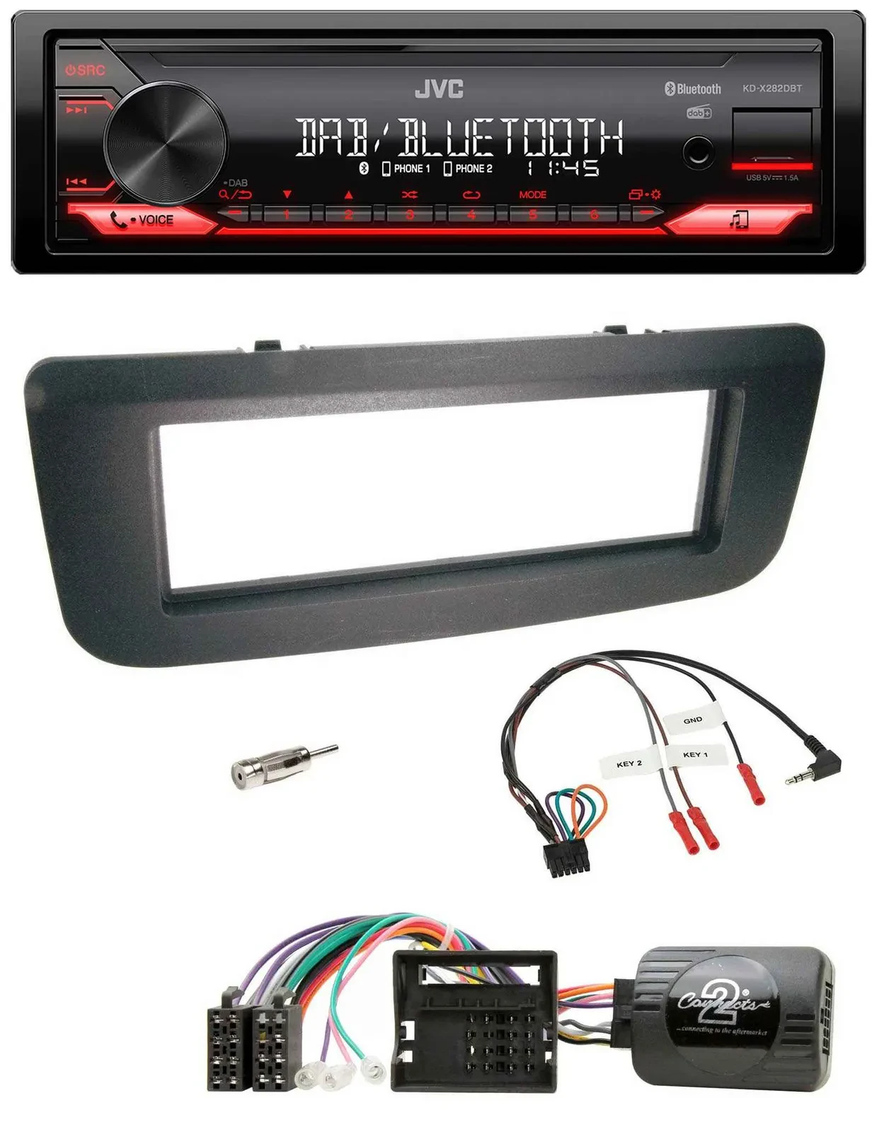 JVC Bluetooth USB DAB Lenkrad Autoradio für Skoda Fabia 07-14 Praktik Roomster s