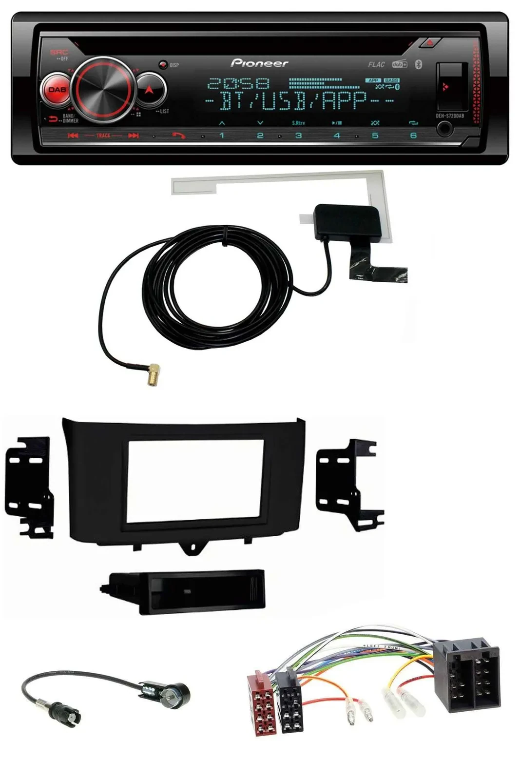 Pioneer DAB CD MP3 USB Bluetooth Autoradio für Smart ForTwo (2010-2015)