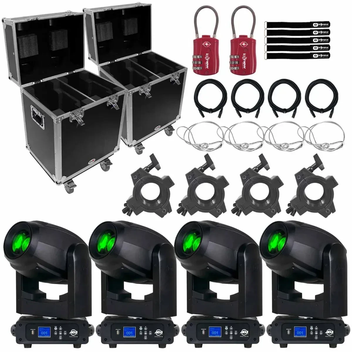 Прибор с полным движением American DJ Focus Spot 5Z LED с аксессуарами (4 штуки)