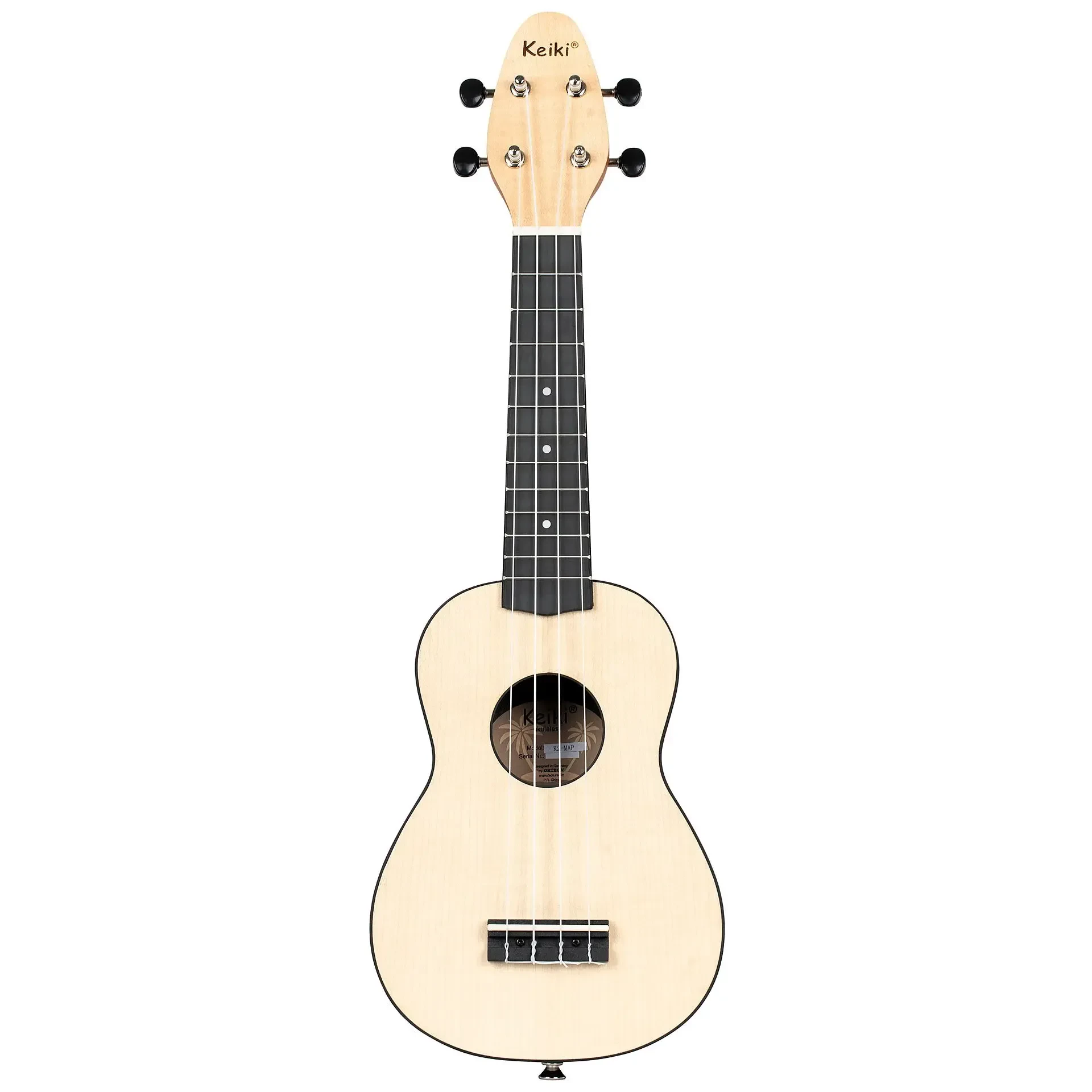 Укулеле Ortega KEIKI K2-MAP-L Linkshänder Sopran-Ukulele inkl. Gigbag und Zubehör