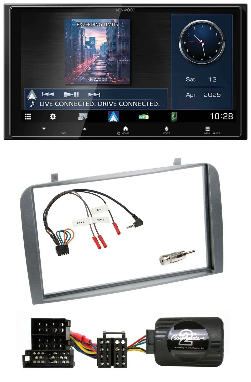 Kenwood Bluetooth 2DIN USB DAB Lenkrad Autoradio für Alfa Romeo GT 147 2000-2008