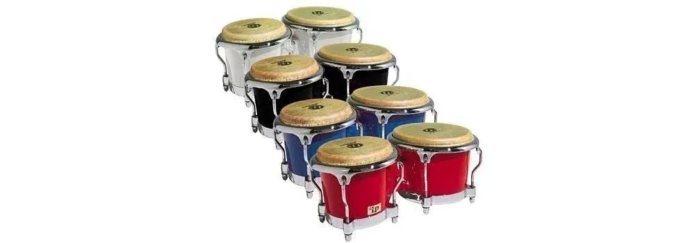 Бонго Latin Percussion LP200XF-BK черные, стеклопластик, обода Comfort Curve II