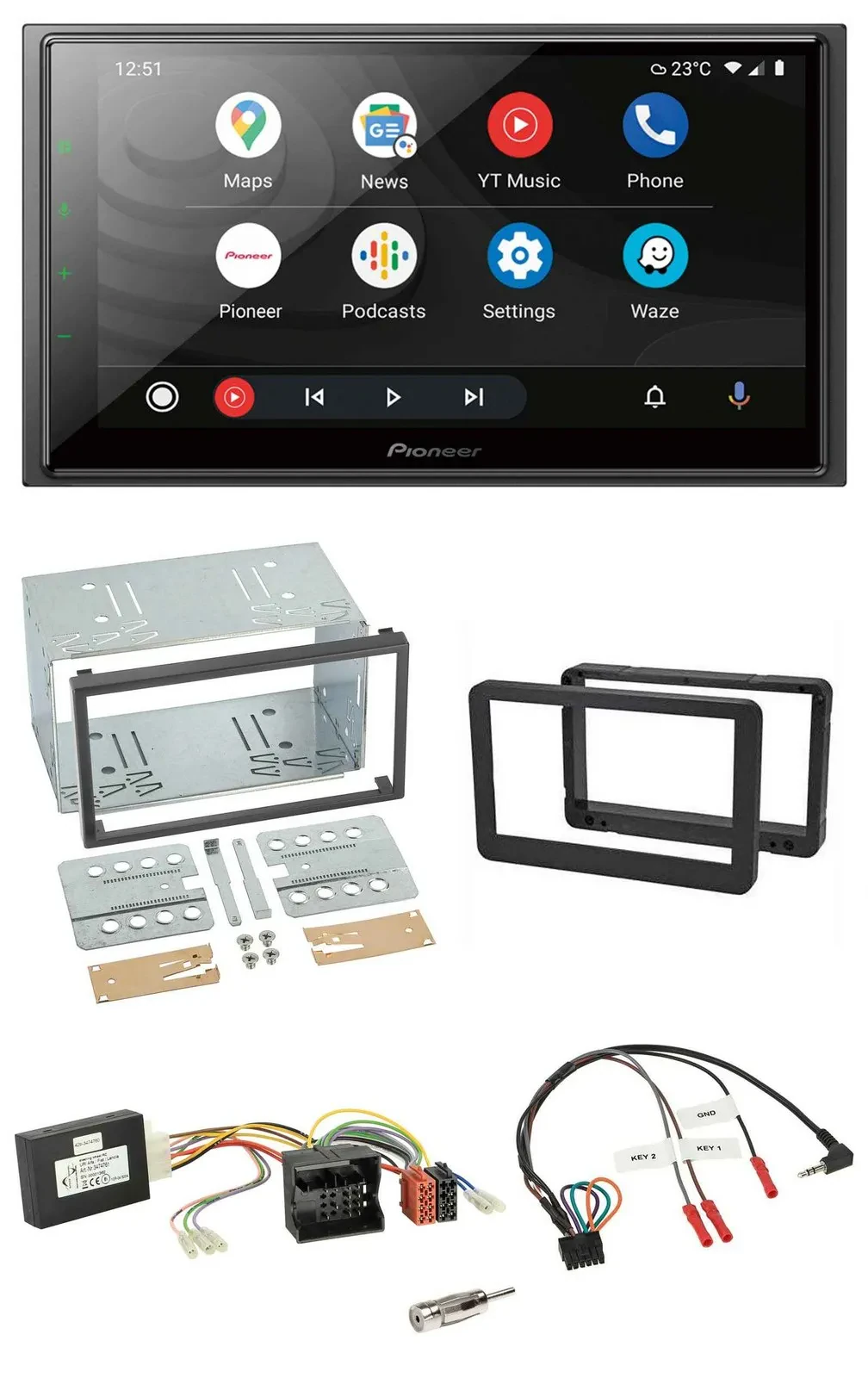 Pioneer USB 2DIN DAB Lenkrad Bluetooth Autoradio für Alfa Romeo Brera 159 Spider