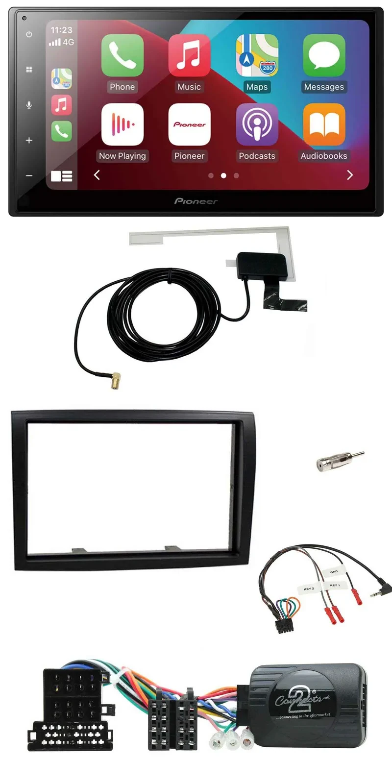 Автомагнитола Pioneer 2DIN, USB, Bluetooth, DAB, управление с руля, для Citroen Jumper (2008–2011)