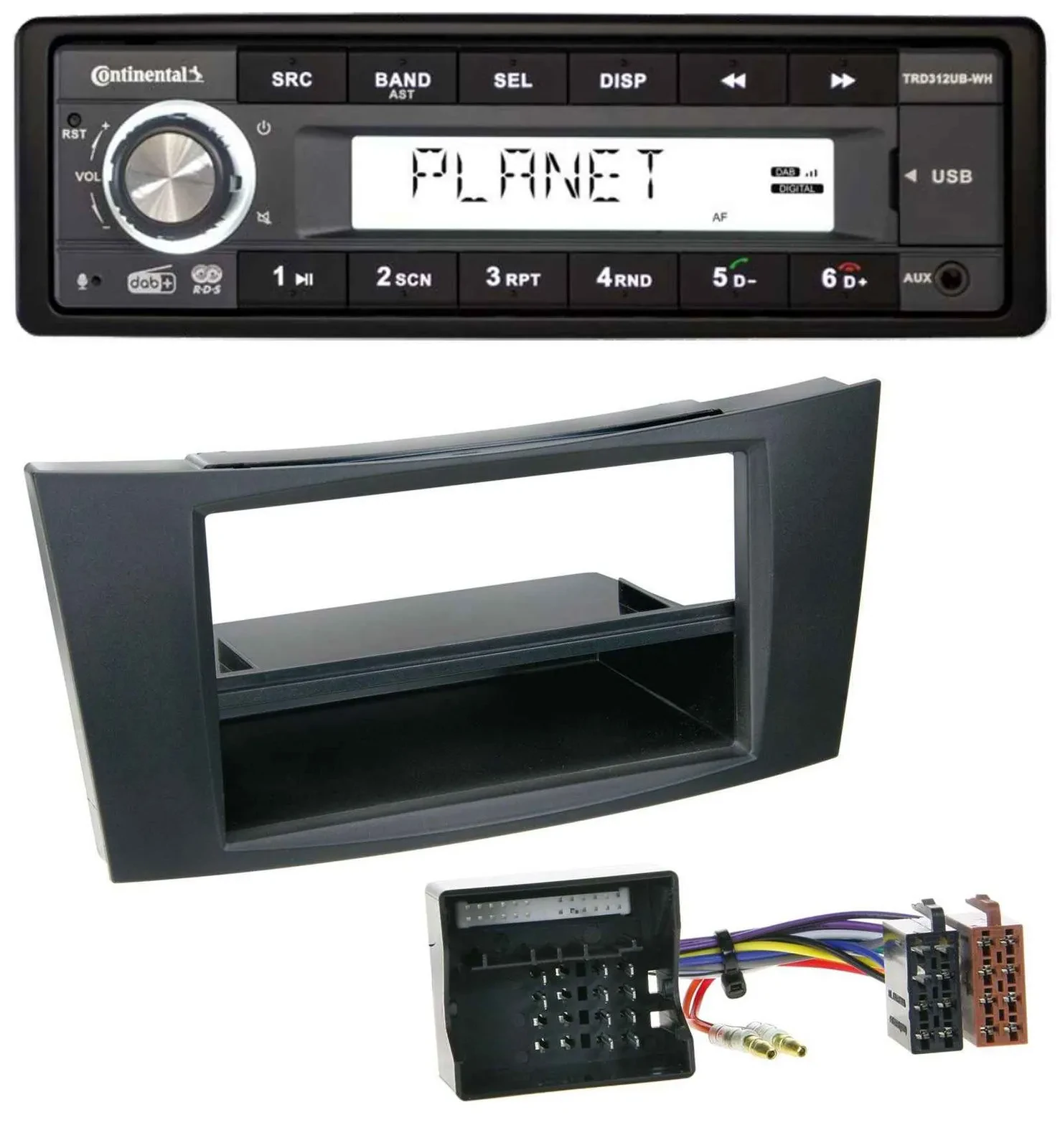 Автомагнитола для Mercedes CLS/E-Class W211 Continental 1-DIN USB AUX DAB MP3