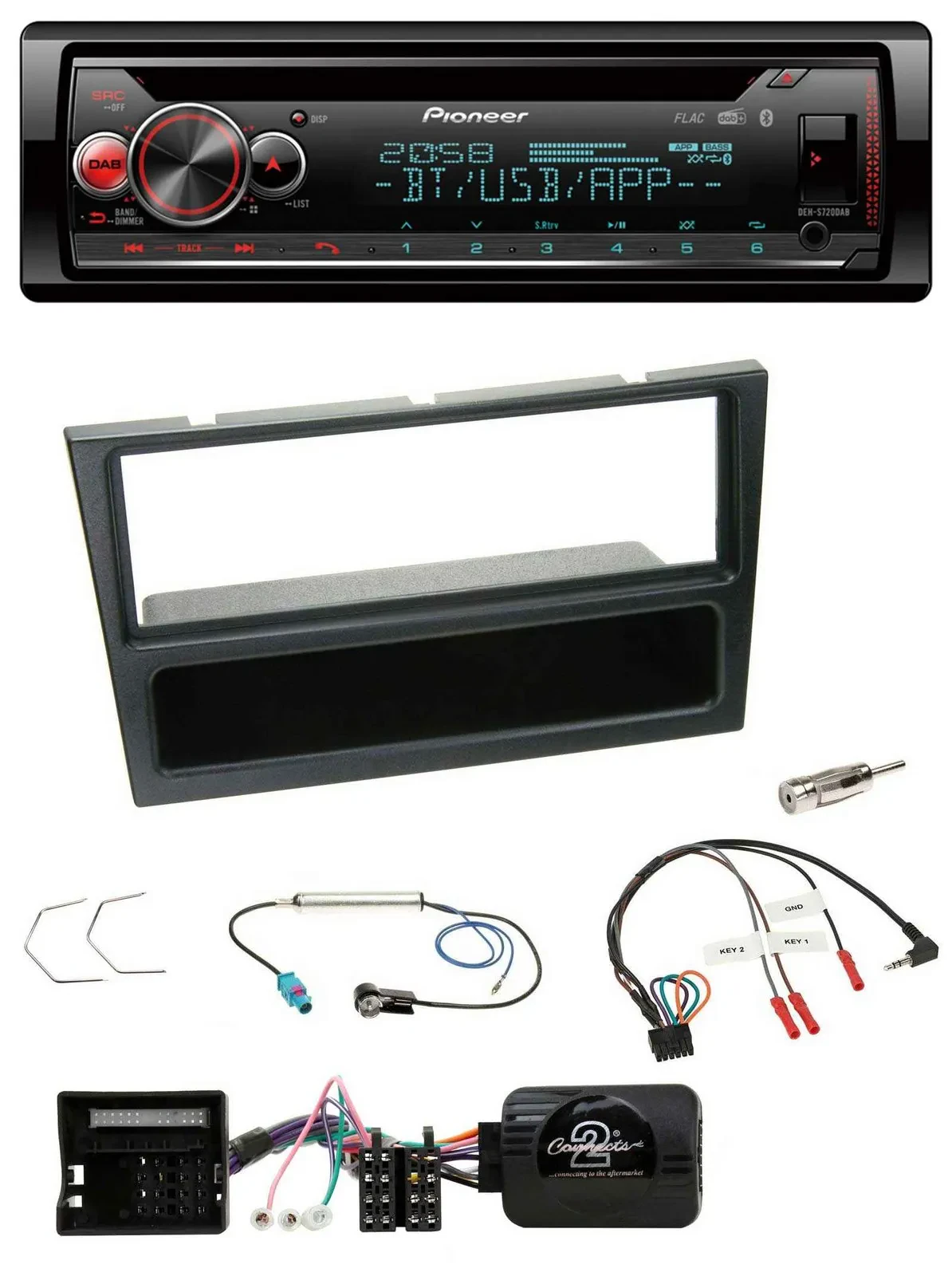 Pioneer Lenkrad DAB CD Bluetooth USB Autoradio für Opel Corsa C 2004-2006 schwar