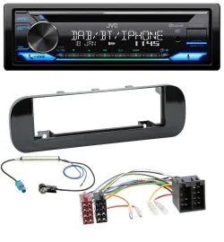 JVC Bluetooth MP3 USB DAB CD Autoradio für Fiat Panda (ab 2012) - glänzend