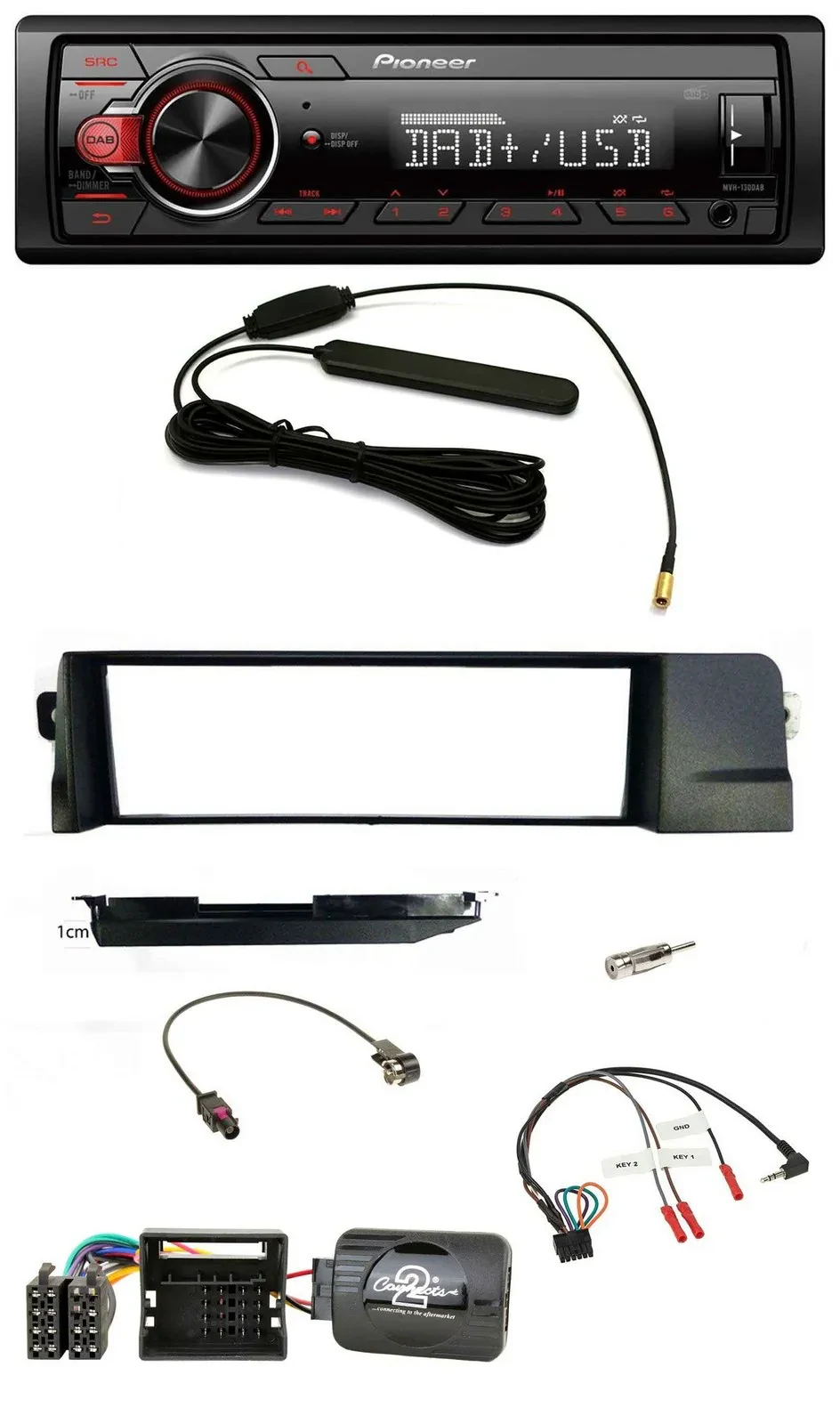 Pioneer MP3 DAB 1DIN Lenkrad USB Autoradio für BMW 3er E46 Profi 2001-2007