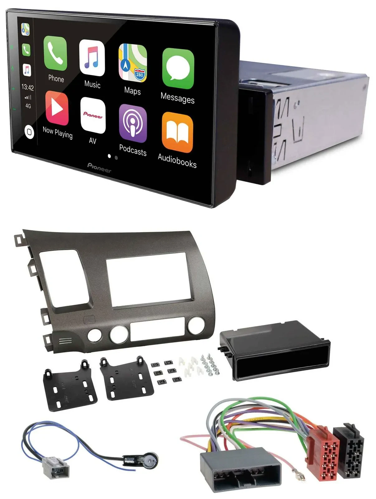 Автомагнитола для Honda Civic Hybrid FD3 (2006–2010) Pioneer Bluetooth, DAB, USB, MP3, антрацит