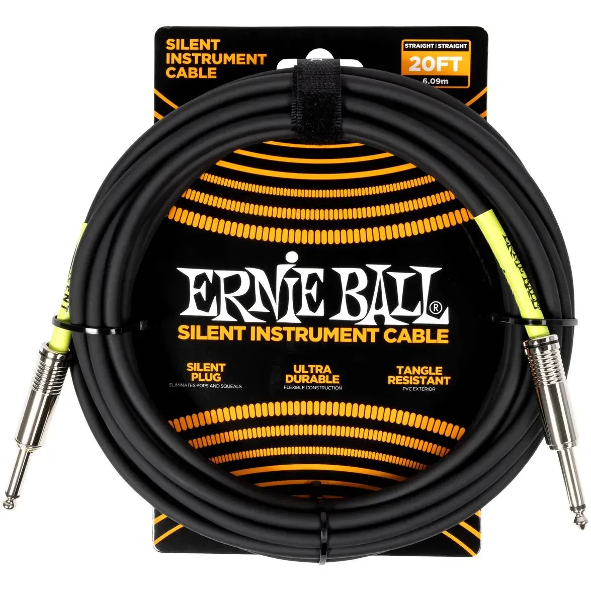 Инструментальный кабель Ernie Ball 6473 Silent Black 6.1 м