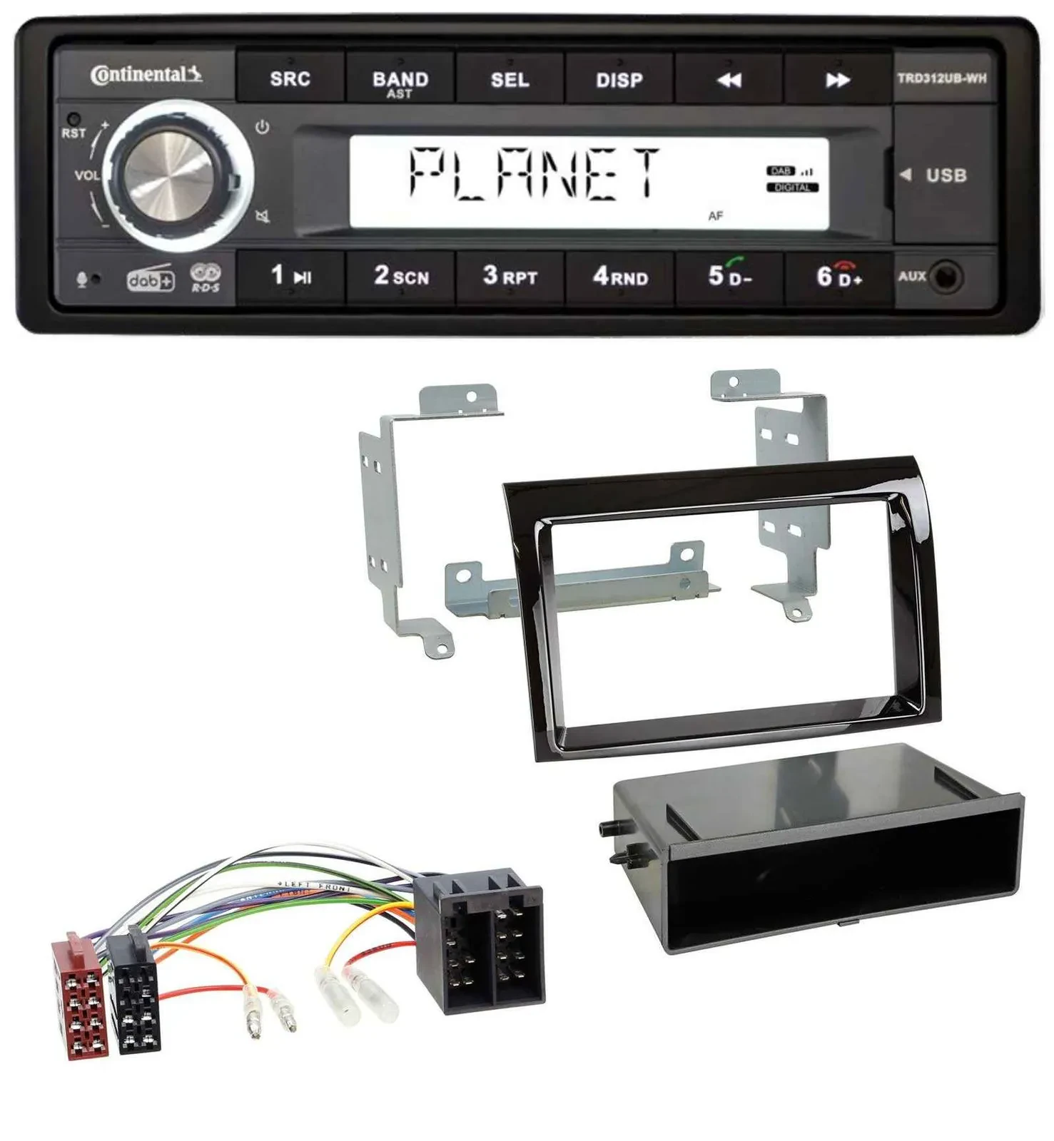 Continental USB 1DIN AUX DAB MP3 Autoradio für Fiat Ducato (06-10) - piano