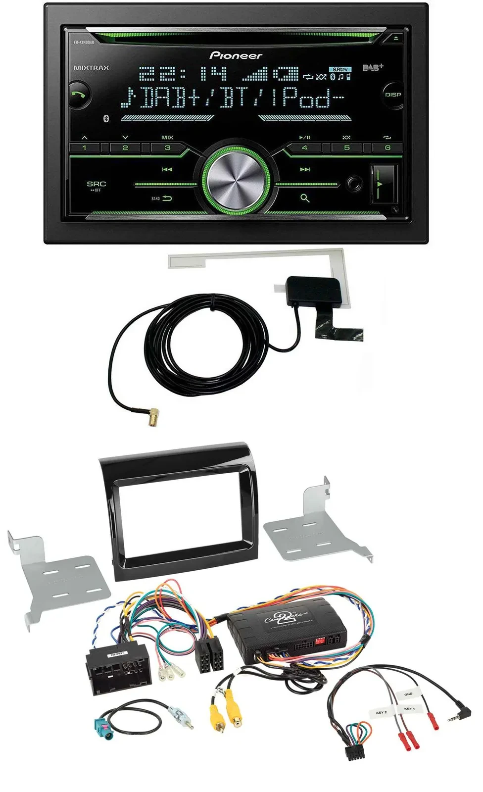 Автомагнитола для Fiat/Citroen/Peugeot Pioneer 2DIN, CD/USB/Bluetooth, DAB, поддержка кнопок на руле