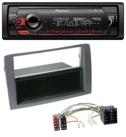 Pioneer MP3 USB DAB Bluetooth Autoradio für Fiat Idea (350, 03-11) - grau