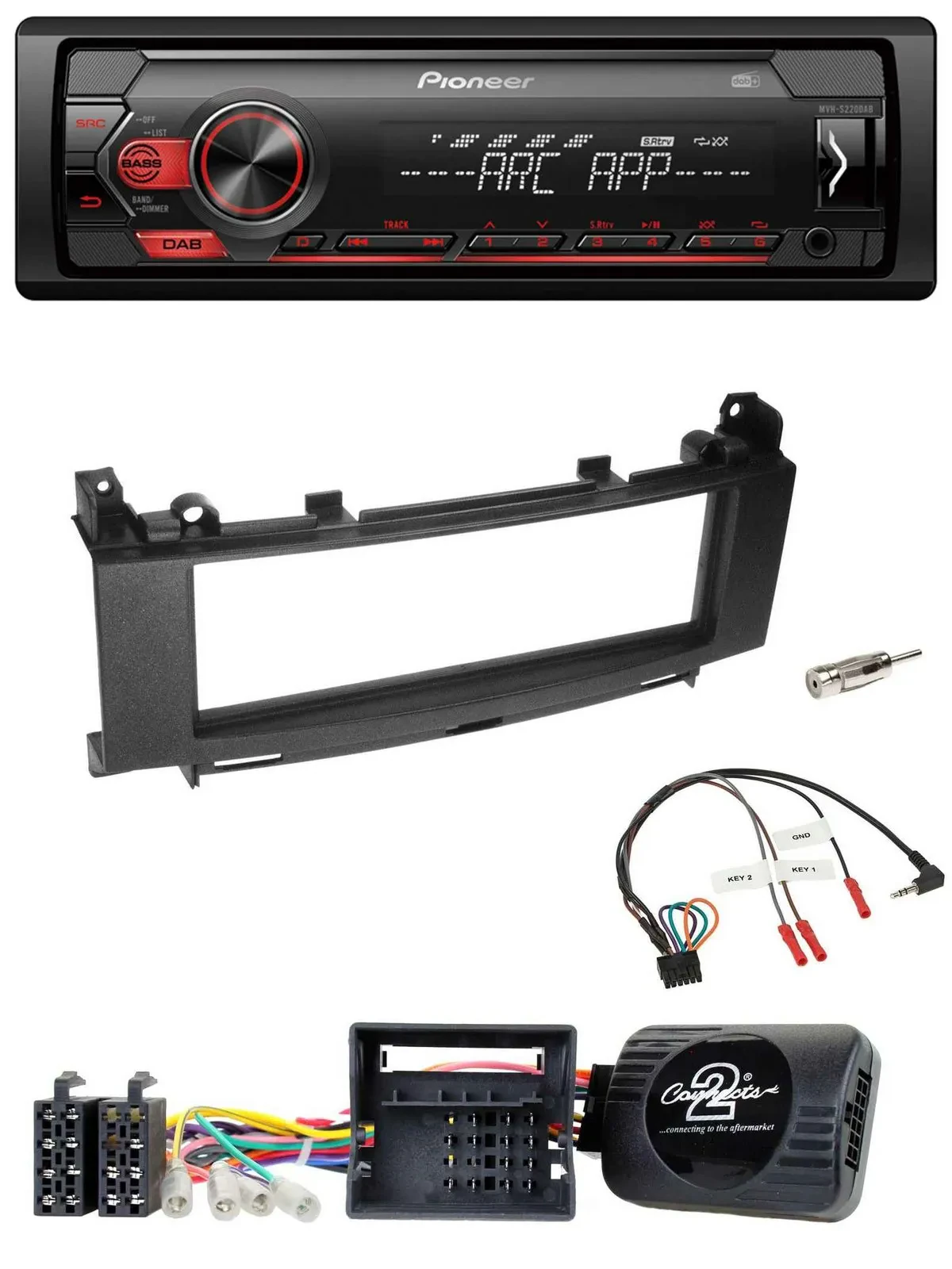 Автомагнитола Pioneer 1DIN DAB MP3 USB для Mercedes A‑Class (2005–2012), B‑Class