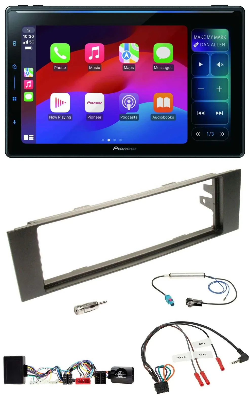 Pioneer Bluetooth DAB Lenkrad USB Autoradio für Audi A3 03-06 vollaktiv