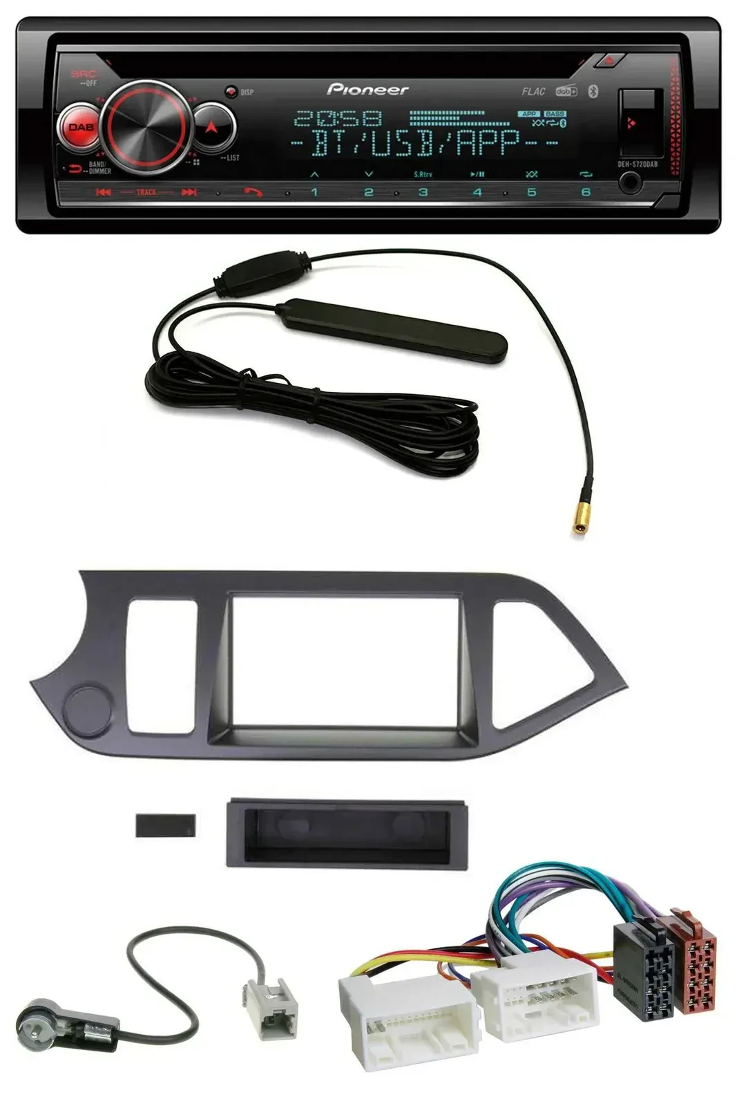 Автомагнитола Pioneer CD, DAB, USB, Bluetooth, MP3 для Kia Picanto (с 2011) без Start-Stop
