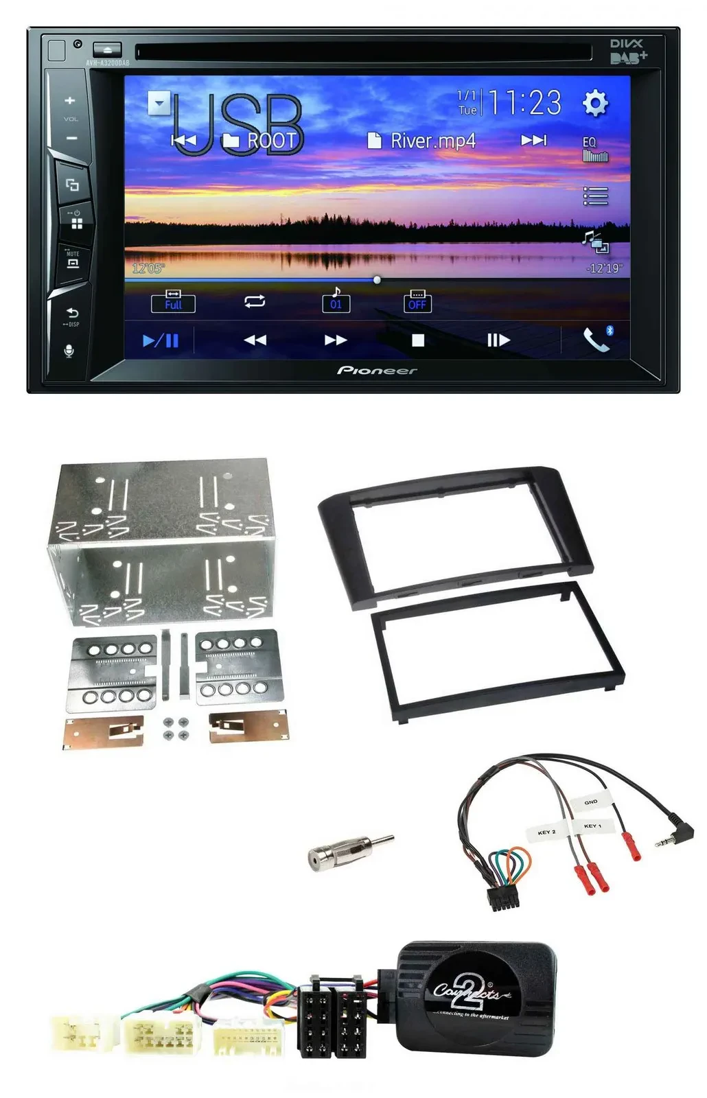 Pioneer Bluetooth 2DIN USB DVD DAB Lenkrad Autoradio für Toyota Avensis 2003-200