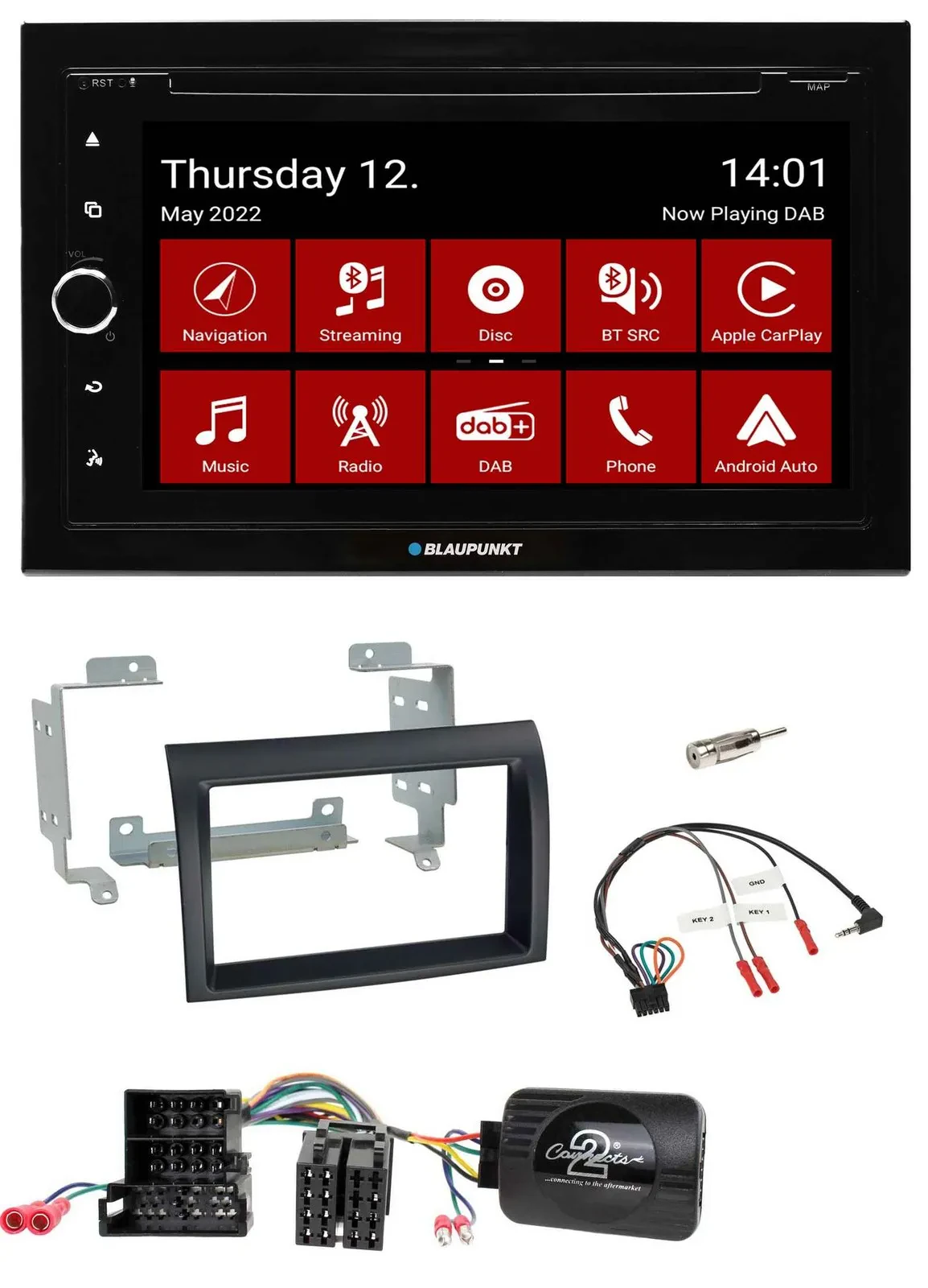Автомагнитола Blaupunkt 2DIN Bluetooth USB DAB Navigation TMC для Citroen/Peugeot/Fiat с управлением на руле