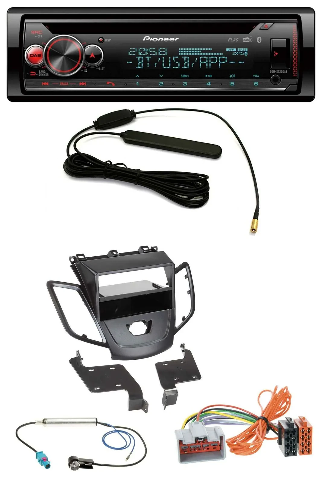 Автомагнитола Pioneer USB DAB MP3 Bluetooth CD для Ford Fiesta JA8 (2008–2010)