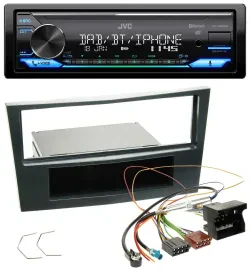 JVC Bluetooth DAB USB MP3 Autoradio für Opel Corsa D ab 2005 Stealth Schwarz