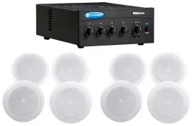 Crown 160MA 60 Watt Amplifier+(8) 8" JBL Speakers For Restaurant/Bar/Cafe