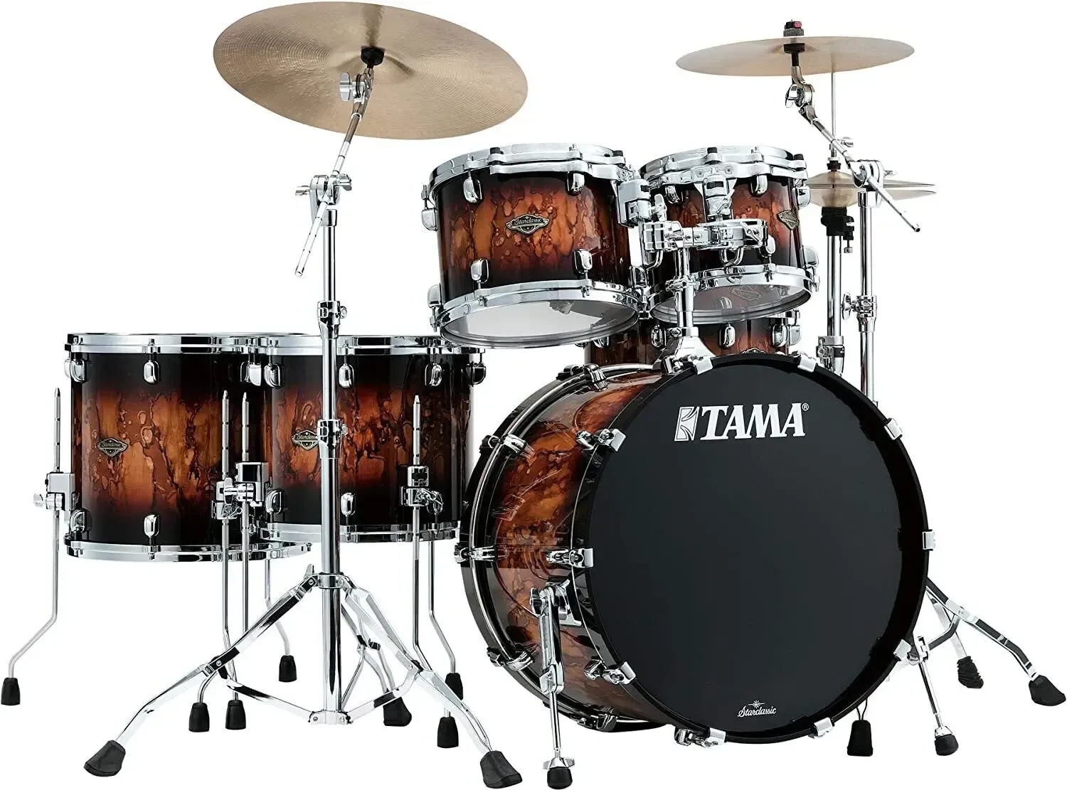 Ударная установка акустическая Tama Starclassic Walnut Birch Lacquer 5-Piece Shell Pack - Molten Brown Burst