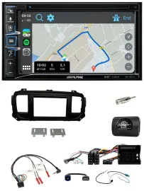 Автомагнитола для Citroen Jumpy Alpine 2-DIN DAB, Bluetooth, USB, навигация, совместима с кнопками на руле