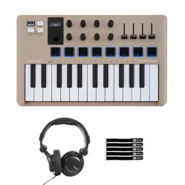 Arturia MiniLab 3 Champagne MIDI USB DAW Keyboard Controller w Headphones