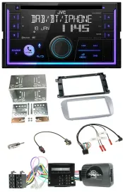 JVC Lenkrad USB 2DIN DAB Bluetooth CD Autoradio für Ford Galaxy C-Max Focus silb