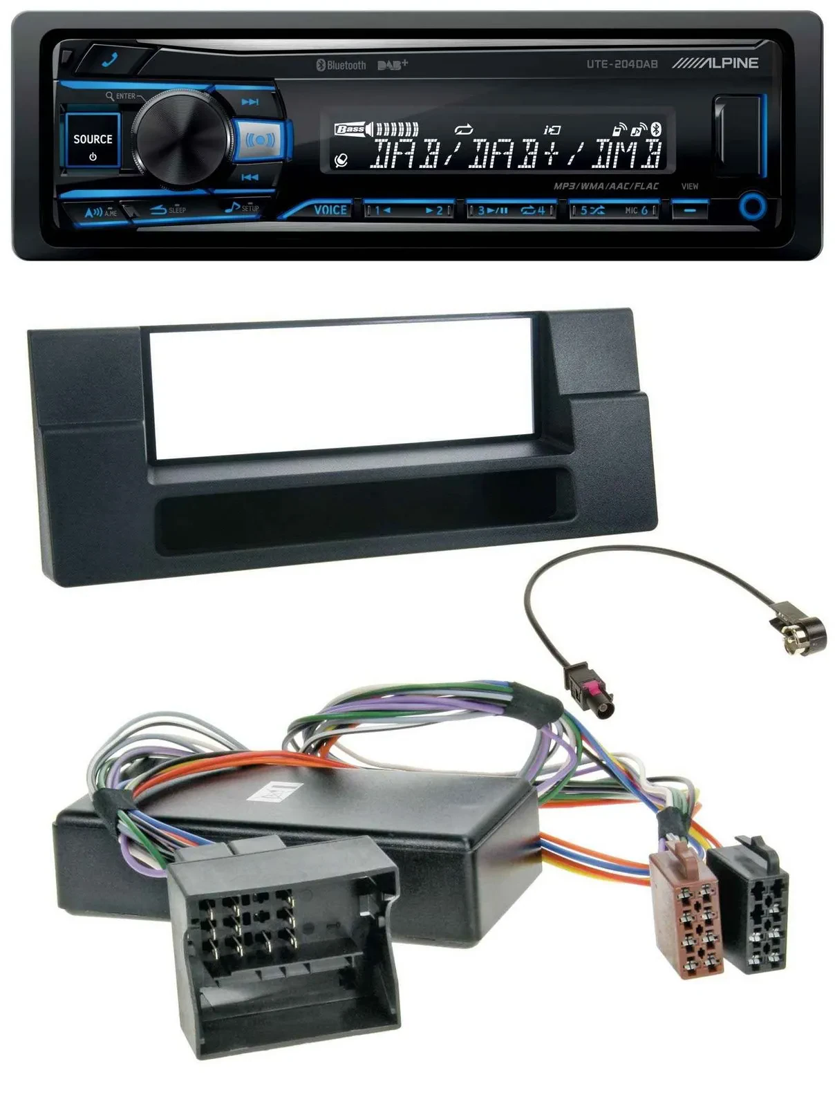 Alpine USB Bluetooth DAB MP3 Autoradio für BMW X5 E53 5er E39 Ablagefach Quadloc