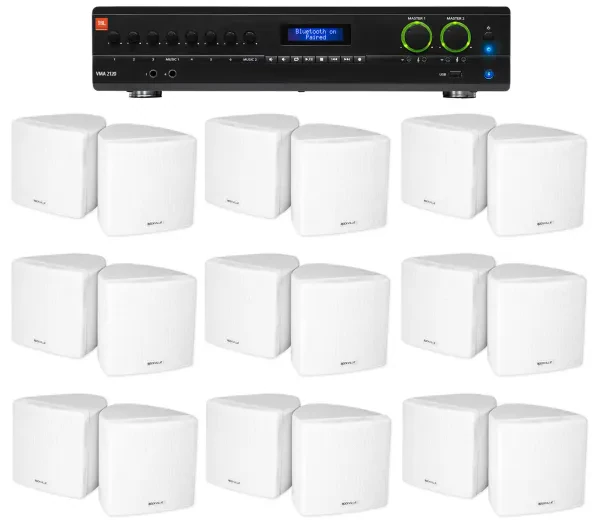 Настенная акустика JBL Cube 70v White с усилителем (18 штук)