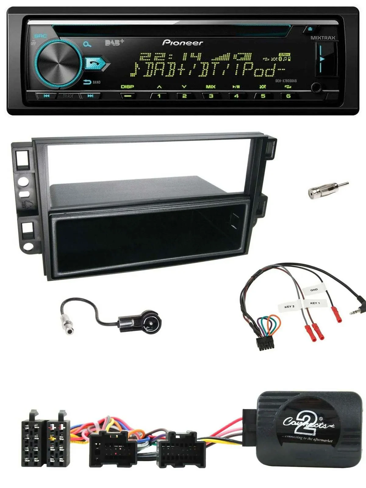 Автомагнитола для Chevrolet Aveo/Captiva Pioneer DAB, CD, USB, Bluetooth, поддержка управления на руле