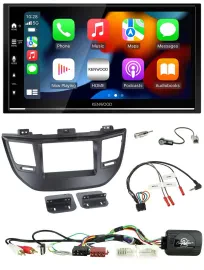 Kenwood DAB USB Bluetooth 2DIN Lenkrad Autoradio für Hyundai Tucson 15-20 schwar