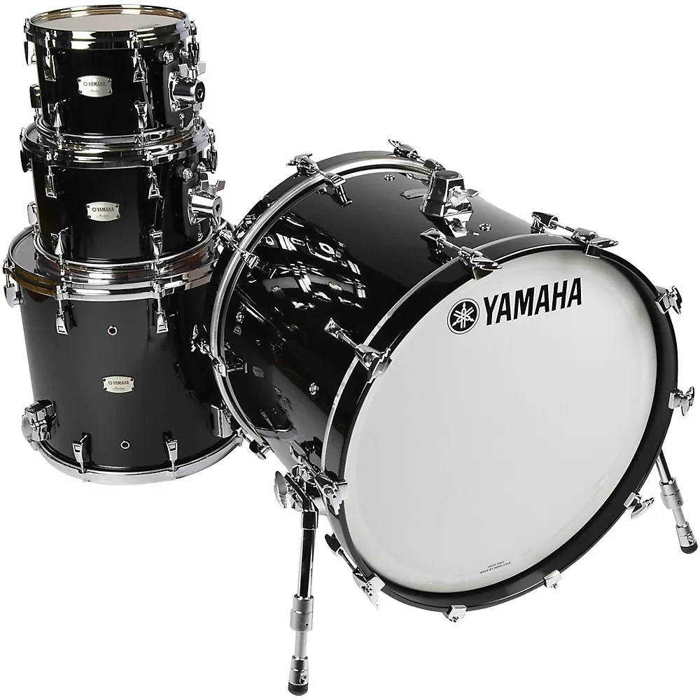 Yamaha Absolute Hybrid Maple 4-Piece Shell Pack With 22" Bass Drum Solid Black