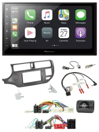 Pioneer Lenkrad Bluetooth DAB 2DIN USB Autoradio für Kia Rio 11-15 UB anthrazit